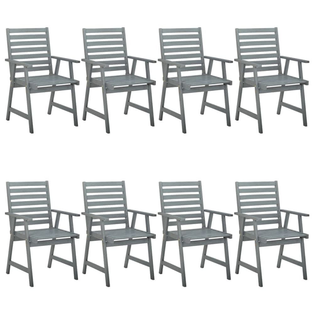 Petromila vidaXL Záhradné jedálenské stoličky 8 ks sivé akáciový masív